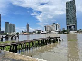 ให้เช่าที่ดิน ริมแม่น้ำเจ้าพระยา ถ.เจริญนคร 400,000฿/เดือน วิวพระอาทิตย์ตกดิน 